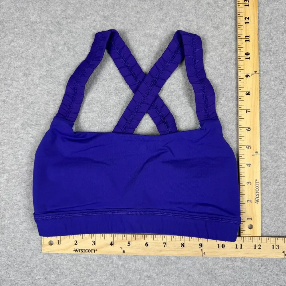 Lululemon Inner Heart Sports Bra Bruised Berry/Cool Breeze Cross Back - Size 4